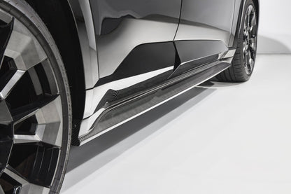 BMW XM G09 Carbon Fibre/Carbon Fiber Side Skirts by 3D Design – Side Skirt Extensions, Rocker Panel Sill Extensions, Aero Side Splitters/Blades (2023+)