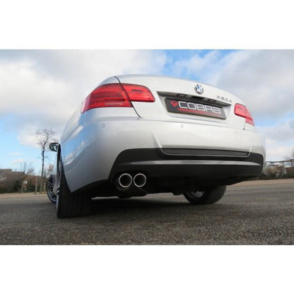 BMW 3 Series E92 Coupe (2006-2013) 318d/320d Diesel Performance Axle-Back Exhaust – Cobra Sport Twin Tip Rear Silencer/Back Box/Muffler, Twin/Dual Exit, 2.5in (63.5mm) Pipe, Twin 3in Tips – Fits SE & M Sport