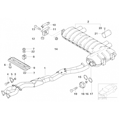 BMW M3 E46 (2001-2006) Exhaust Mid Pipe/Midpipe Centre/Center Section (Section 2) by Cobra Sport - 2.5in 63.5mm Twin Pipe, Cat-Back Middle/Connecting Pipes, Direct-Fit S54 Upgrade