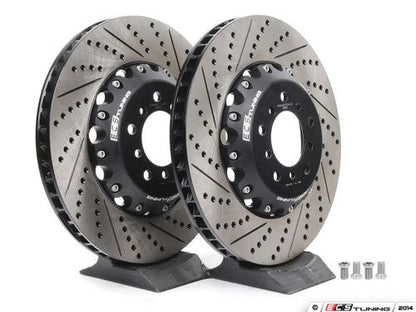 ECS Tuning 2-Piece Front Brake Discs/Rotors 360x30mm (Pair) – BMW M3 E90 E92 E93 (E9X) & 1M E82 – Semi-Floating, Drilled & Slotted Lightweight Performance Upgrade