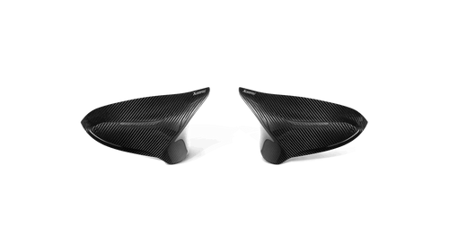 Genuine Akrapovic High-Gloss Carbon Fibre Wing/Side Mirror Covers Caps Set - BMW M2 Competition F87/F87N OPF/GPF 2018 Spec LHD Only - Replacement Door Mirror Housings Shell Pair