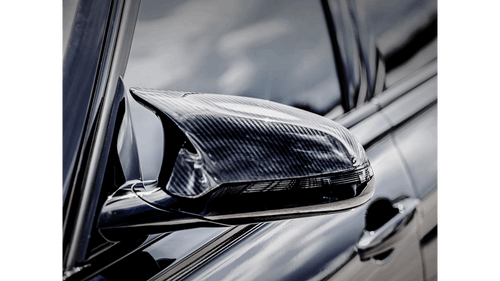 Genuine Akrapovic High-Gloss Carbon Fibre Wing/Side Mirror Covers Caps Set - BMW M2 Competition F87/F87N OPF/GPF 2018 Spec LHD Only - Replacement Door Mirror Housings Shell Pair