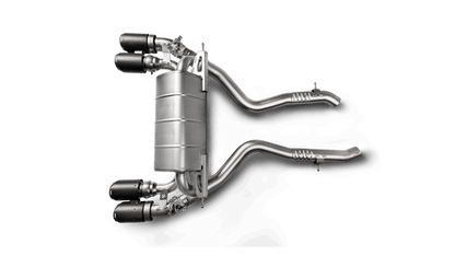 Akrapovic Slip-On Line Titanium Rear Silencer | Axle-Back Exhaust/Back Box for BMW M2 Competition M2C (F87/F87N) 2018+ | OPF/GPF & Non-OPF Compatible | ECE Approved | Carbon Fibre Tailpipes | Lightweight Performance Muffler