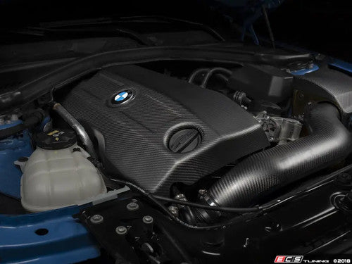 Turner Motorsport BMW N55 Carbon Fibre/Carbon Fiber Engine Cover, Matte/Satin 2x2 Twill - F-Series F30 335i, F32 F33 F36 435i, F87 M2 - Engine Bay Top Shroud Cosmetic Cover - OE Roundel Compatible Underbonnet/Underhood UK