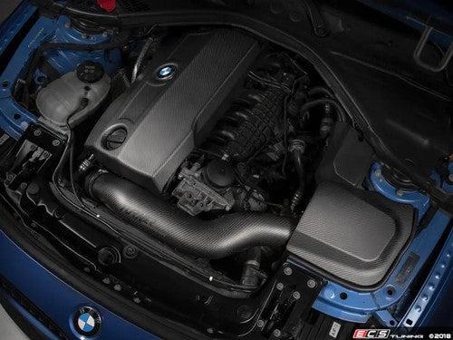 Turner Motorsport BMW N55 Carbon Fibre/Carbon Fiber Engine Cover, Matte/Satin 2x2 Twill - F-Series F30 335i, F32 F33 F36 435i, F87 M2 - Engine Bay Top Shroud Cosmetic Cover - OE Roundel Compatible Underbonnet/Underhood UK