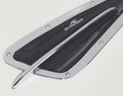 AC Schnitzer Carbon Fibre/Fiber Bonnet Vents/Louvres for BMW X5 M (E70, 2010–2013) - Real Carbon Hood Vents, Heat Extractor Air Outlet Grilles, Bonnet Inserts - ACS X5M E70 Exterior Upgrade