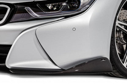 AC Schnitzer Carbon Fibre/Fiber Front Splitter Lip Kit for BMW i8 (2014-2020) – Genuine ACS Carbon Front Spoiler Bumper Extensions / Corner Canards – Gloss OEM Fit Aero Upgrade