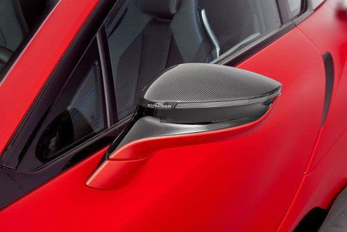 Genuine AC Schnitzer Carbon Fibre Mirror Caps for BMW i8 (2014-2020) - Gloss Real Carbon Fibre (CFRP) Wing/Door Mirror Covers, Side Mirror Shells & Housings - OEM Fit Replacement Pair