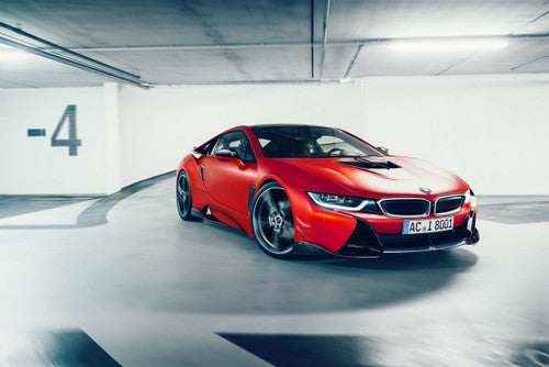 Genuine AC Schnitzer Carbon Fibre Mirror Caps for BMW i8 (2014-2020) - Gloss Real Carbon Fibre (CFRP) Wing/Door Mirror Covers, Side Mirror Shells & Housings - OEM Fit Replacement Pair