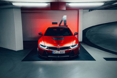 Genuine AC Schnitzer Carbon Fibre Mirror Caps for BMW i8 (2014-2020) - Gloss Real Carbon Fibre (CFRP) Wing/Door Mirror Covers, Side Mirror Shells & Housings - OEM Fit Replacement Pair