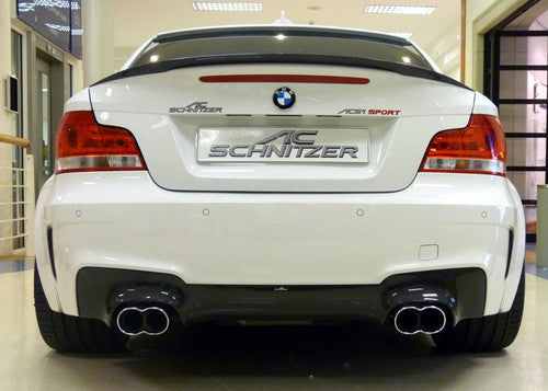 AC Schnitzer Carbon Fibre Rear Diffuser/Rear Lower Valance for BMW 1M E82 1 Series M Coupe - Carbon Fiber Bumper Insert, Twin/Dual Exit Exhaust Surround, Rear Undertray, Rear Bumper Trim - Genuine ACS BMW E82 1M Aero