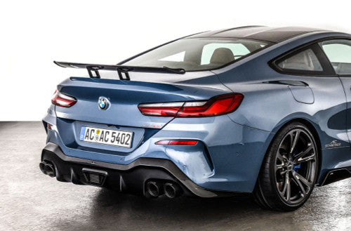 AC Schnitzer Carbon Fibre Rear Diffuser/Valance (No Third Brake Light) for BMW 8 Series G14 G15 Coupe/Convertible M Sport - ACS Quad Exhaust Rear Bumper Insert - Gloss Pre-Preg Carbon Fiber Splitter