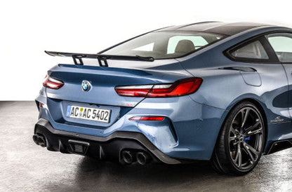 AC Schnitzer Carbon Fibre Rear Diffuser/Valance (No Third Brake Light) for BMW 8 Series G14 G15 Coupe/Convertible M Sport - ACS Quad Exhaust Rear Bumper Insert - Gloss Pre-Preg Carbon Fiber Splitter