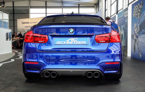 AC Schnitzer (ACS) Carbon Fibre (Carbon Fiber) Rear Diffuser for BMW M3 F80 2014-2018 - CFRP Gloss Carbon Rear Valance / Rear Bumper Diffuser Insert - Performance Aero Rear Apron - OEM-Style Fit - Fits Saloon/Sedan / Rear Splitter