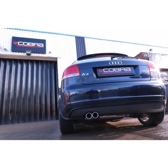 Audi A3 8P 2.0 TFSI Quattro 3dr Cat Back Exhaust | Cobra Sport 3 Inch (76mm) Stainless Performance Cat-Back System | 2.0T AWD Hatch | Resonated or Non-Resonated | UK Made Sports Exhaust Upgrade
