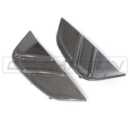 BMW M3 G80/G81 2021+ Dry Carbon Fibre/Fiber Replacement Side Fender/Wing Vent Grilles - Side Gills Scuttle/Quarter Panel Vent Trim, 2x2 Twill Gloss, OEM Fit - CT Carbon M Performance Style (Pair)