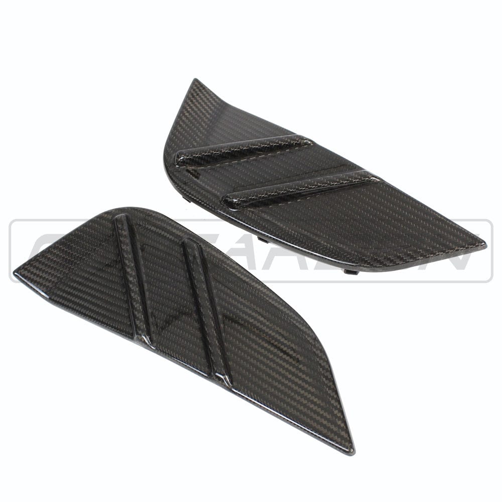 BMW M3 G80/G81 2021+ Dry Carbon Fibre/Fiber Replacement Side Fender/Wing Vent Grilles - Side Gills Scuttle/Quarter Panel Vent Trim, 2x2 Twill Gloss, OEM Fit - CT Carbon M Performance Style (Pair)