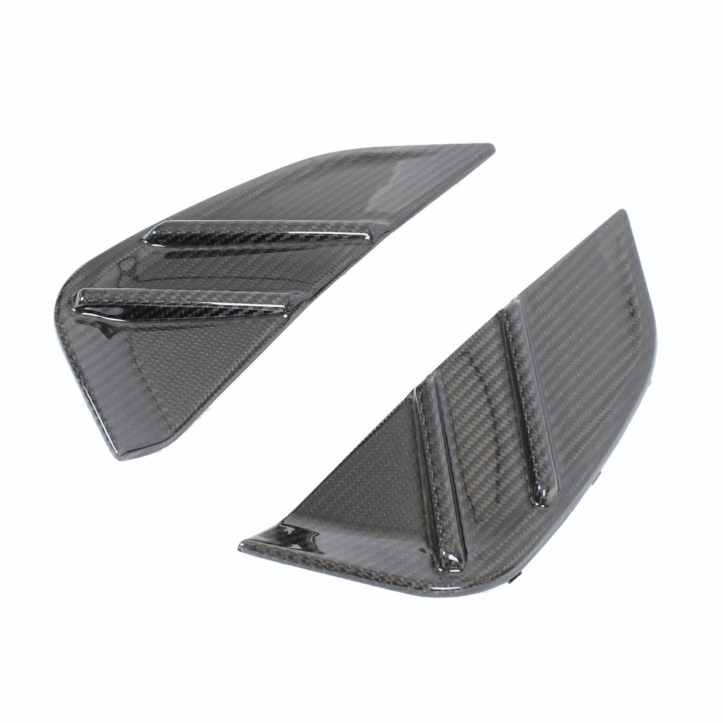 BMW M3 G80/G81 2021+ Dry Carbon Fibre/Fiber Replacement Side Fender/Wing Vent Grilles - Side Gills Scuttle/Quarter Panel Vent Trim, 2x2 Twill Gloss, OEM Fit - CT Carbon M Performance Style (Pair)