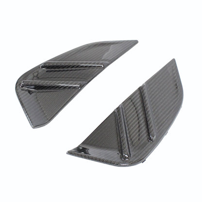 BMW M3 G80/G81 2021+ Dry Carbon Fibre/Fiber Replacement Side Fender/Wing Vent Grilles - Side Gills Scuttle/Quarter Panel Vent Trim, 2x2 Twill Gloss, OEM Fit - CT Carbon M Performance Style (Pair)