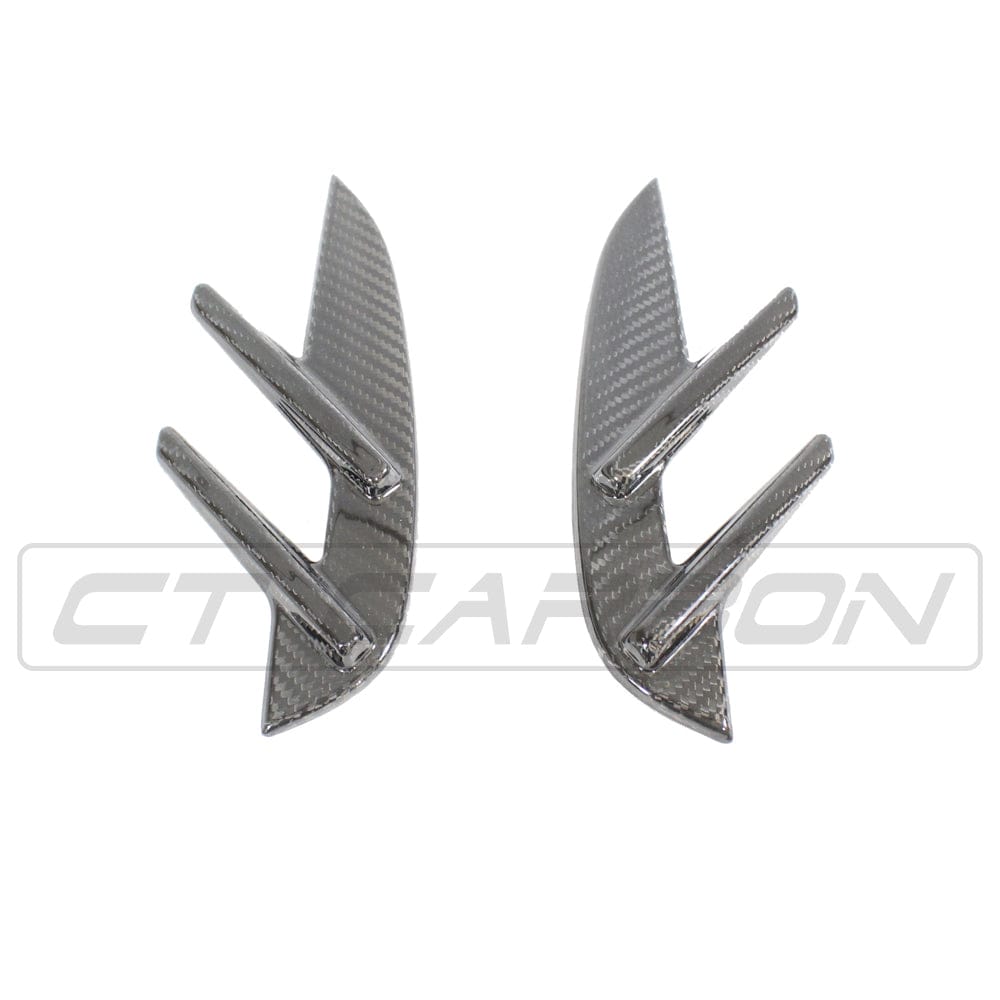 BMW M3 G80/G81 Touring Carbon Fibre (Carbon Fiber) Side Fender Trim - Wing Vent Covers/Side Gill Overlays - Side Grille Surround Garnish - Wheel Arch Vent Surround - Pre-Preg 3M Stick-On Carbon