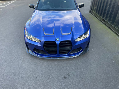 BMW M3/M4 G80 G81 G82 G83 Carbon Fibre/Fiber Bonnet Hood Overlay Trim Covers | Pre-Preg Stick-On Garnish Accents | 2021+ CT Carbon