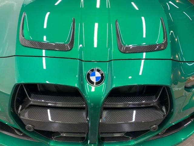 BMW M3/M4 G80 G81 G82 G83 Carbon Fibre/Fiber Bonnet/Hood Vent Covers Overlay Trim | Pre-Preg 2x2 Twill Gloss | G8X Engine Lid Vent Surrounds/Garnish by CT Carbon 2021+