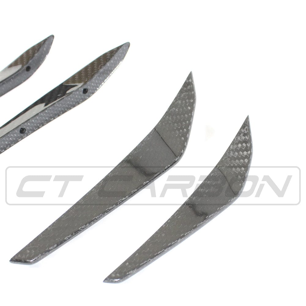 CT Carbon Pre-Preg Carbon Fiber Front Bumper Canards/Dive Planes for BMW M3 M4 G80 G81 G82 G83 (2021+) - Aero Fins Winglets Air Deflectors - G8X M Performance Style Sedan Touring Coupe Convertible