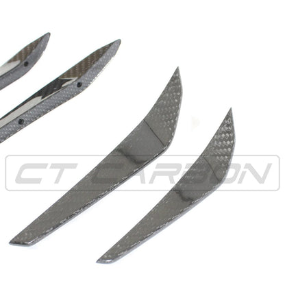 CT Carbon Pre-Preg Carbon Fiber Front Bumper Canards/Dive Planes for BMW M3 M4 G80 G81 G82 G83 (2021+) - Aero Fins Winglets Air Deflectors - G8X M Performance Style Sedan Touring Coupe Convertible