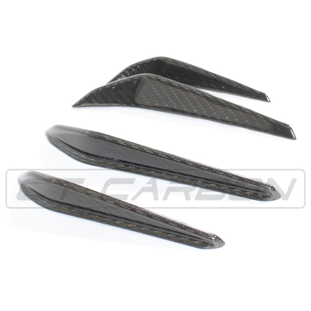 BMW M3/M4 (G80 G81 G82 G83) Carbon Fibre (Fiber) Front Bumper Canards – Dive Planes, Winglets, Aero Fins & Front Corner Splitters | CT Carbon Pre-Preg 2x2 Twill Gloss – G8X 2021+