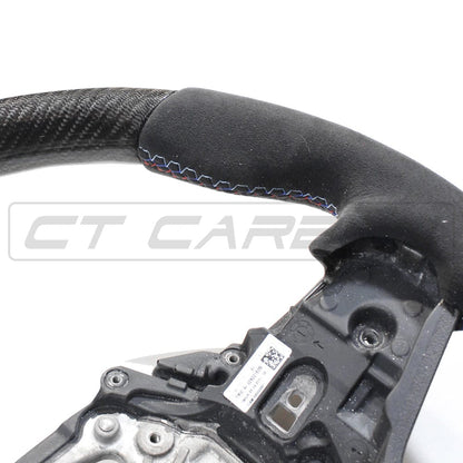 CT Carbon BMW Steering Wheel & Paddle Shift Kit – Carbon Fibre (Carbon Fiber) Alcantara Rim + Dry Carbon Paddle Shifters | Retrofit for G8X M3/M4, G87 M2, G20 3 Series, G22 4 Series, G42 2 Series, F40 1 Series