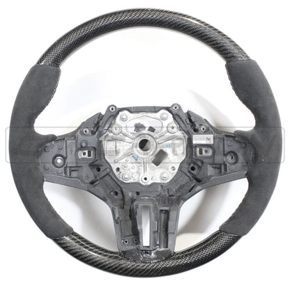 CT Carbon BMW Steering Wheel & Paddle Shift Kit – Carbon Fibre (Carbon Fiber) Alcantara Rim + Dry Carbon Paddle Shifters | Retrofit for G8X M3/M4, G87 M2, G20 3 Series, G22 4 Series, G42 2 Series, F40 1 Series