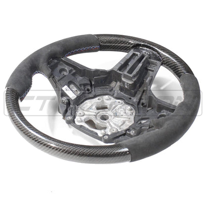 CT Carbon BMW Steering Wheel & Paddle Shift Kit – Carbon Fibre (Carbon Fiber) Alcantara Rim + Dry Carbon Paddle Shifters | Retrofit for G8X M3/M4, G87 M2, G20 3 Series, G22 4 Series, G42 2 Series, F40 1 Series