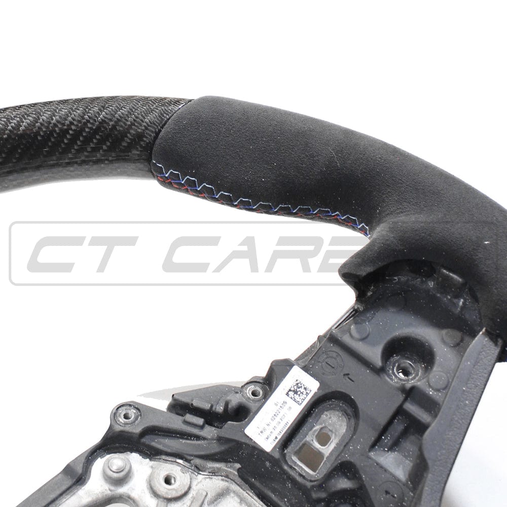 CT Carbon BMW Steering Wheel & Paddle Shift Kit – Carbon Fibre (Carbon Fiber) Alcantara Rim + Dry Carbon Paddle Shifters | Retrofit for G8X M3/M4, G87 M2, G20 3 Series, G22 4 Series, G42 2 Series, F40 1 Series