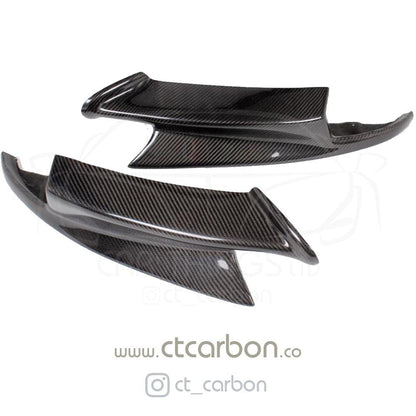 BMW M3 E92/E90 (2007-2013) Carbon Fibre/Fiber Front Bumper Canards Dive Planes – M Performance / MP Style Aero Winglets Splitter Kit | E9x | CT Carbon