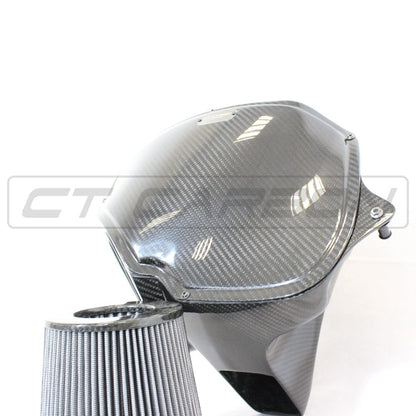 CT Carbon Pre-Preg Carbon Fibre/Fiber Cold Air Intake / Induction Kit for BMW N55 F-Series 35i – M2 F87, 135i F20, 235i F22, 335i F30, 435i F32, 535i F10 – Performance Airbox/CAI Upgrade Air Intake System