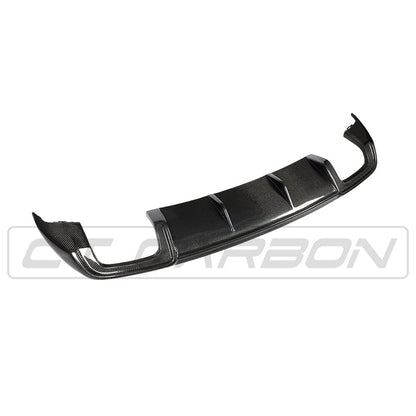 Audi A3 8V Facelift Saloon 2017-2020 Carbon Fibre Rear Diffuser | CT Carbon Rear Valance/Rear Splitter/Lower Bumper Insert | Mk3 Sedan Rear Lip Apron | Fits Standard Bumper (Not S line/S3)