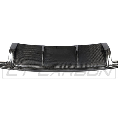 Audi A3 8V Facelift Saloon 2017-2020 Carbon Fibre Rear Diffuser | CT Carbon Rear Valance/Rear Splitter/Lower Bumper Insert | Mk3 Sedan Rear Lip Apron | Fits Standard Bumper (Not S line/S3)