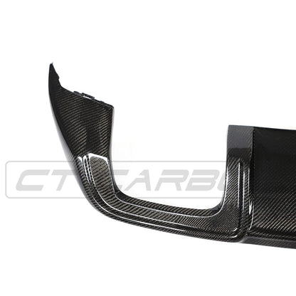 Audi A3 8V Facelift Saloon 2017-2020 Carbon Fibre Rear Diffuser | CT Carbon Rear Valance/Rear Splitter/Lower Bumper Insert | Mk3 Sedan Rear Lip Apron | Fits Standard Bumper (Not S line/S3)