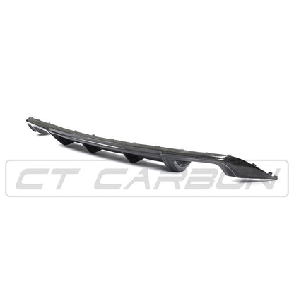 Audi A3 8V Facelift Saloon 2017-2020 Carbon Fibre Rear Diffuser | CT Carbon Rear Valance/Rear Splitter/Lower Bumper Insert | Mk3 Sedan Rear Lip Apron | Fits Standard Bumper (Not S line/S3)