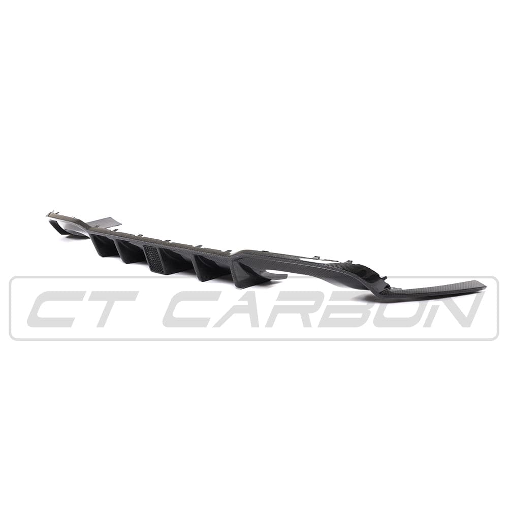 Audi A3 S-Line & S3 8V Facelift Saloon/Sedan Carbon Fibre/Fiber Rear Lower Diffuser - CT Carbon Gloss Rear Valance/Splitter/Lip, Rear Bumper Insert (2017-2020)