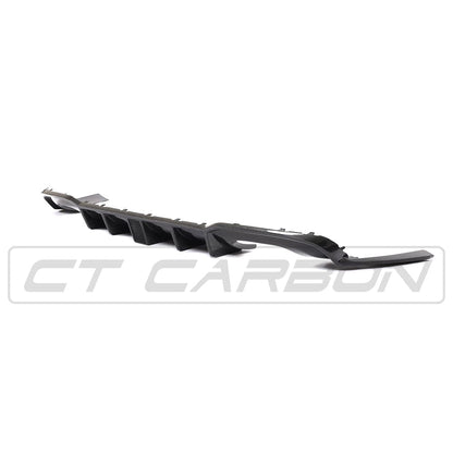 Audi A3 S-Line & S3 8V Facelift Saloon/Sedan Carbon Fibre/Fiber Rear Lower Diffuser - CT Carbon Gloss Rear Valance/Splitter/Lip, Rear Bumper Insert (2017-2020)