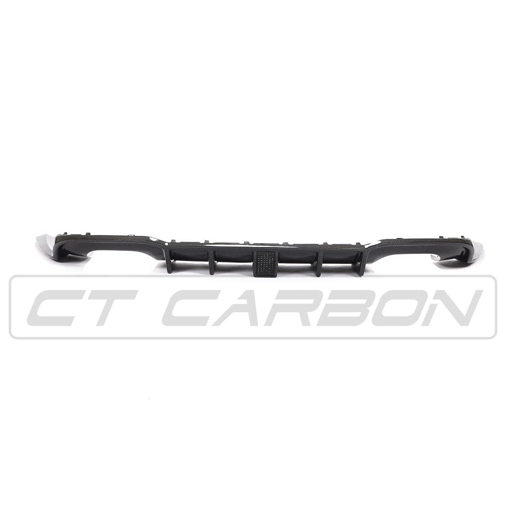Audi A3 S-Line & S3 8V Facelift Saloon/Sedan Carbon Fibre/Fiber Rear Lower Diffuser - CT Carbon Gloss Rear Valance/Splitter/Lip, Rear Bumper Insert (2017-2020)