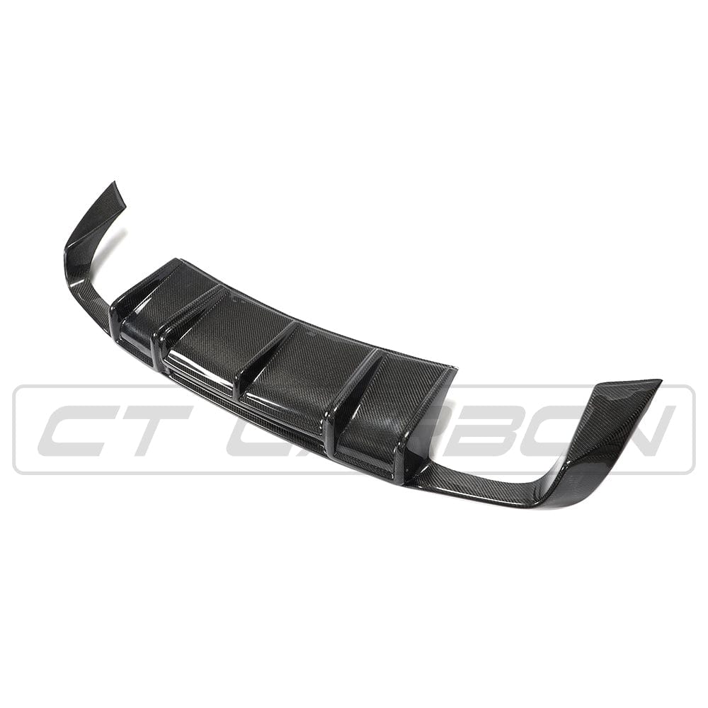 Audi A3 8V S-Line & S3 8V Saloon/Sedan Pre-Facelift 2013-2016 Carbon Fibre Rear Bumper Diffuser – Gloss Carbon Valance, Rear Bumper Insert/Splitter Skirt, Rear Lower Trim OEM+ (CT Carbon)
