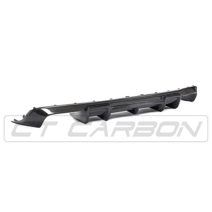 Audi A3 8V S-Line & S3 8V Saloon/Sedan Pre-Facelift 2013-2016 Carbon Fibre Rear Bumper Diffuser – Gloss Carbon Valance, Rear Bumper Insert/Splitter Skirt, Rear Lower Trim OEM+ (CT Carbon)