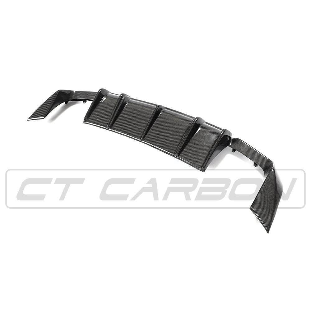 Audi A3 8V S-Line & S3 8V Saloon/Sedan Pre-Facelift 2013-2016 Carbon Fibre Rear Bumper Diffuser – Gloss Carbon Valance, Rear Bumper Insert/Splitter Skirt, Rear Lower Trim OEM+ (CT Carbon)