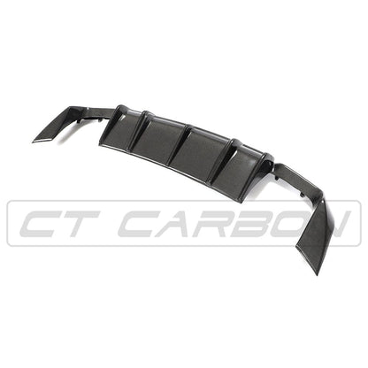 Audi A3 8V S-Line & S3 8V Saloon/Sedan Pre-Facelift 2013-2016 Carbon Fibre Rear Bumper Diffuser – Gloss Carbon Valance, Rear Bumper Insert/Splitter Skirt, Rear Lower Trim OEM+ (CT Carbon)