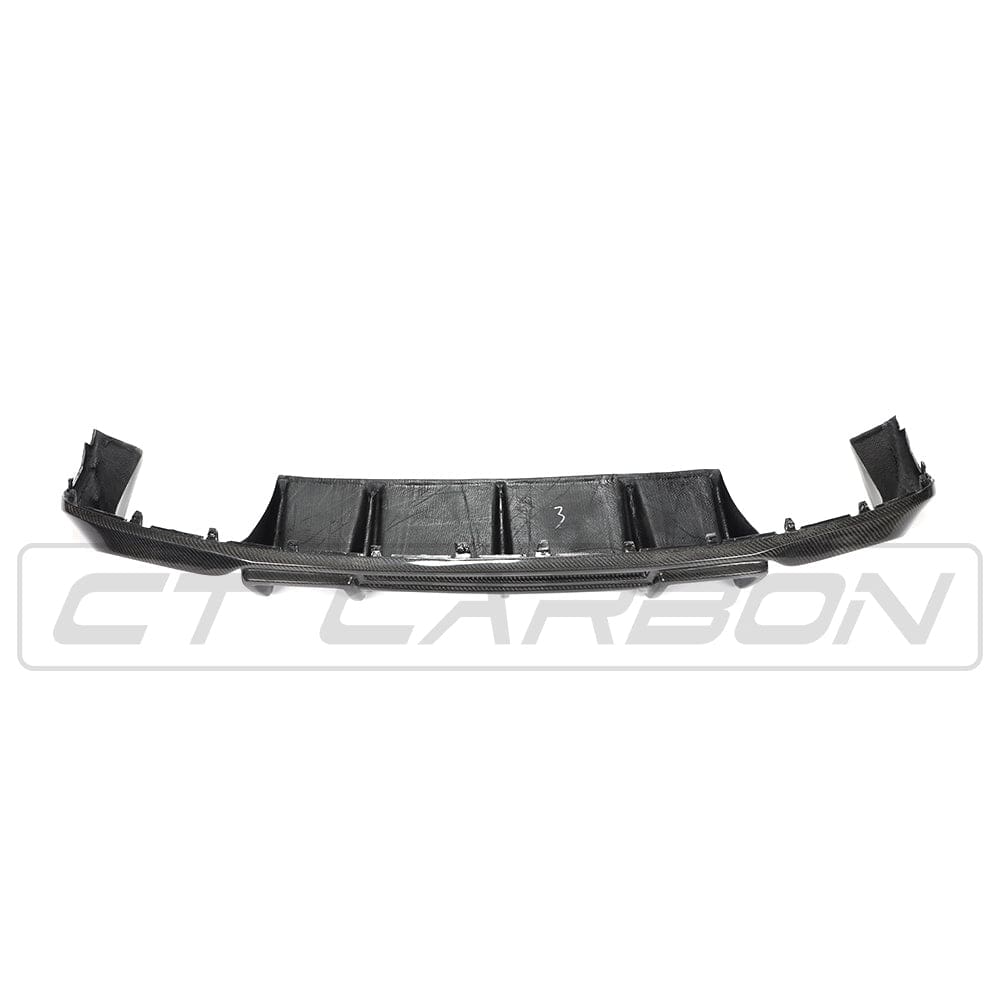 Audi A3 8V S-Line & S3 8V Saloon/Sedan Pre-Facelift 2013-2016 Carbon Fibre Rear Bumper Diffuser – Gloss Carbon Valance, Rear Bumper Insert/Splitter Skirt, Rear Lower Trim OEM+ (CT Carbon)