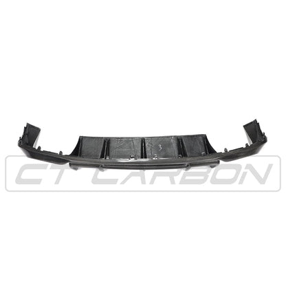 Audi A3 8V S-Line & S3 8V Saloon/Sedan Pre-Facelift 2013-2016 Carbon Fibre Rear Bumper Diffuser – Gloss Carbon Valance, Rear Bumper Insert/Splitter Skirt, Rear Lower Trim OEM+ (CT Carbon)