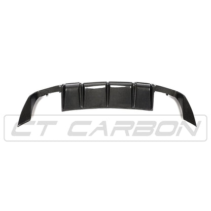 Audi A3 8V S-Line & S3 8V Saloon/Sedan Pre-Facelift 2013-2016 Carbon Fibre Rear Bumper Diffuser – Gloss Carbon Valance, Rear Bumper Insert/Splitter Skirt, Rear Lower Trim OEM+ (CT Carbon)