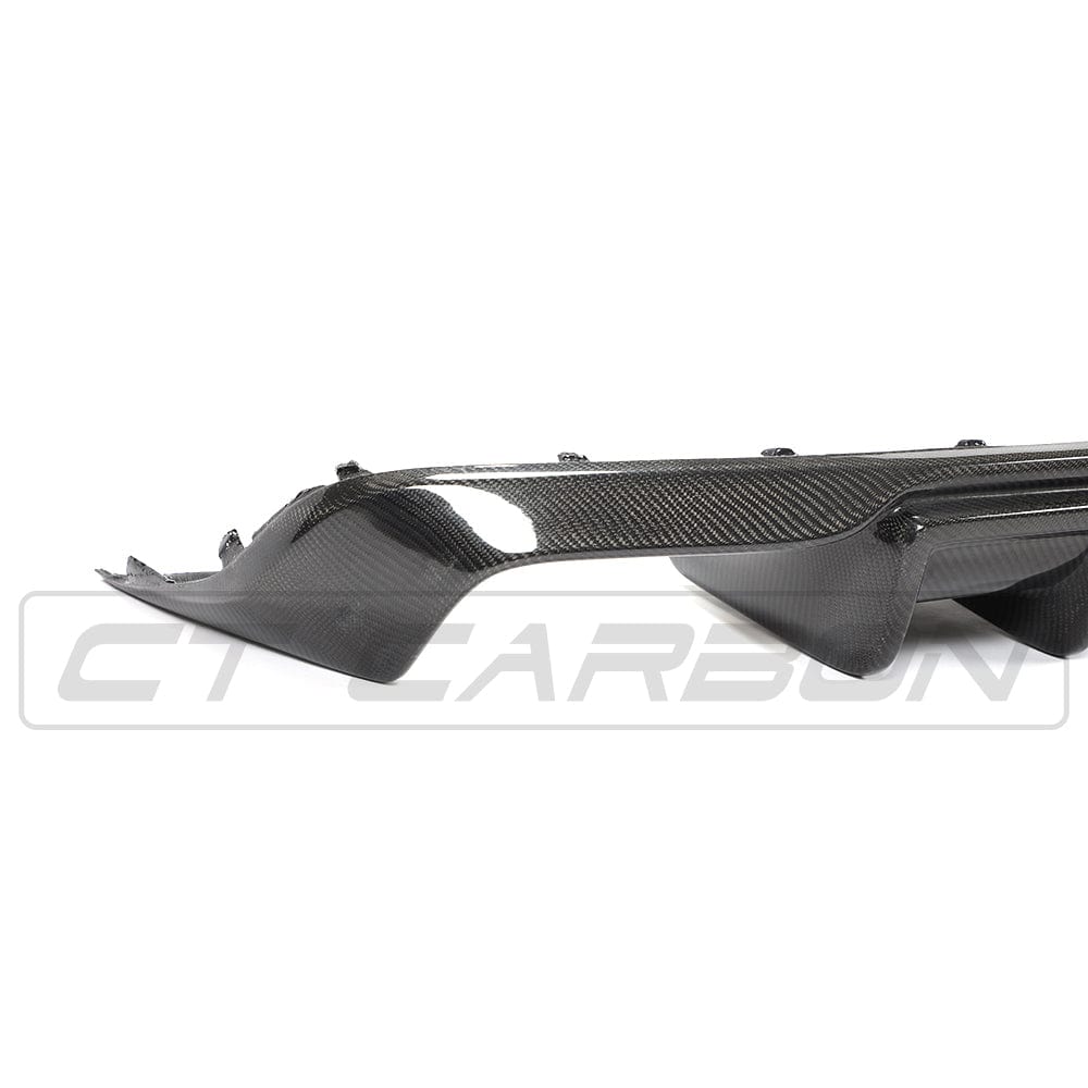 Audi A3 8V S-Line & S3 8V Saloon/Sedan Pre-Facelift 2013-2016 Carbon Fibre Rear Bumper Diffuser – Gloss Carbon Valance, Rear Bumper Insert/Splitter Skirt, Rear Lower Trim OEM+ (CT Carbon)